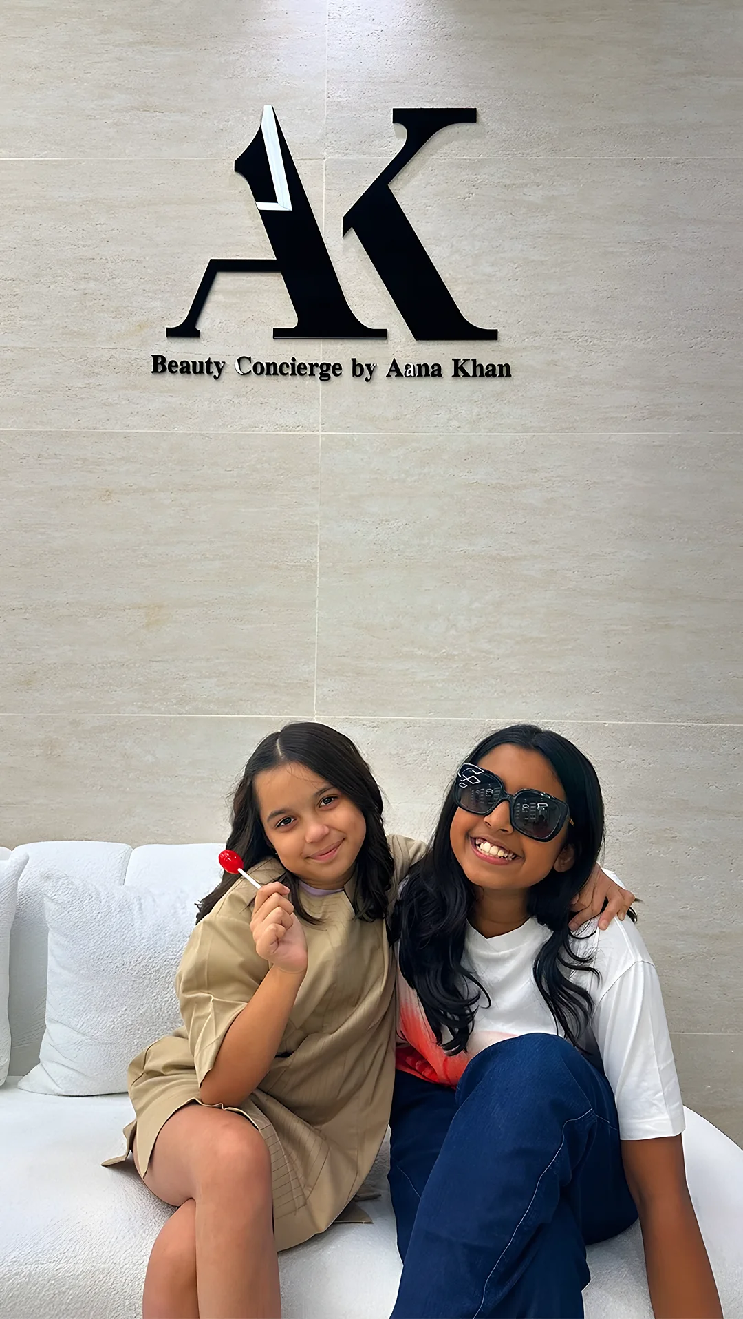 Aana Khan with a client in the Beauty Concierge studio